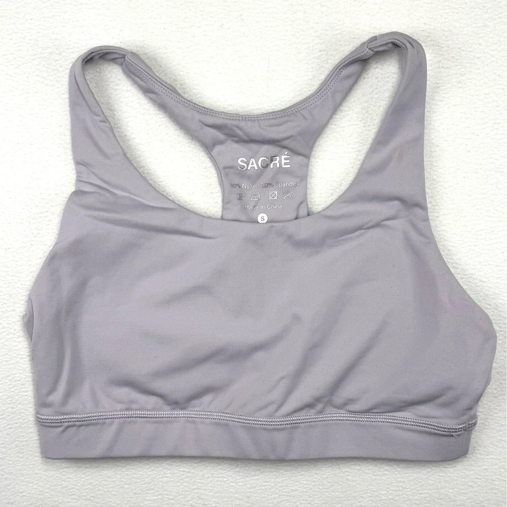 Sacre Lavender Purple Activewear Set Racerback Sports Bra High Waist‎ Leggings S